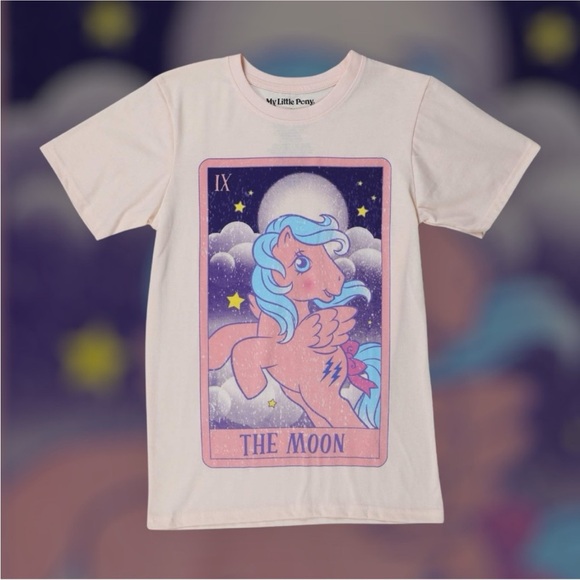 My Little Pony The Moon Tarot Card Graphic Tee Pink Short Sleeve Unisex Medium - Picture 3 of 9